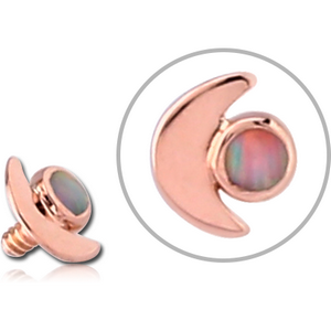 14K ROSE GOLD JEWELLED FOR 1.2MM INTERNALLY THREADED PINS - CRESCENT