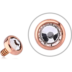14K ROSE GOLD JEWELLED FOR 1.2MM INTERNALLY THREADED PINS