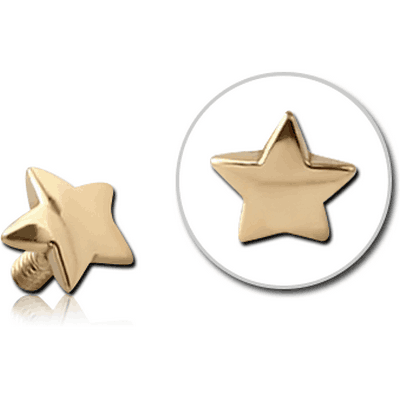 18K GOLD INTERNAL STAR PUSH FIT ATTACHMENT FOR BIOFLEX INTERNAL LABRET