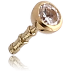 18K GOLD CZ PUSH FIT BALL FOR BIOFLEX INTERNAL NOSE STUD