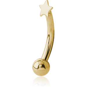 18K GOLD STAR CURVED MICRO BARBELL