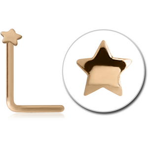 18K GOLD STAR 90 DEGREE NOSE STUD