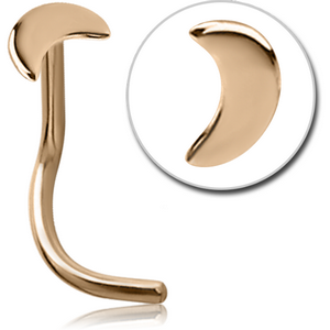 18K GOLD MOON CURVED NOSE STUD