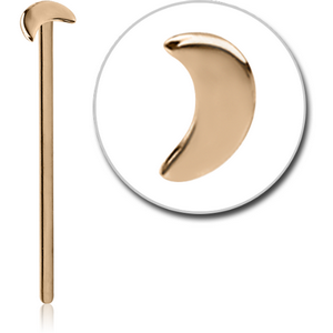 18K GOLD MOON STRAIGHT NOSE STUD 15MM