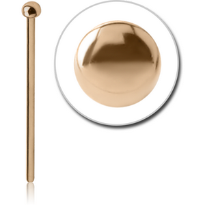 18K GOLD HALF BALL STRAIGHT NOSE STUD 12MM