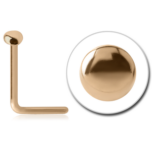 18K GOLD DISC 90 DEGREE NOSE STUD