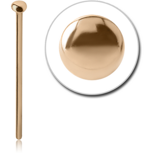 18K GOLD DISC STRAIGHT NOSE STUD 12MM