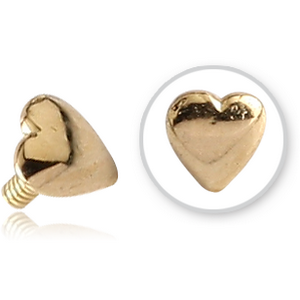 18K GOLD INTERNAL HEART PUSH FIT ATTACHMENT FOR BIOFLEX INTERNAL LABRET