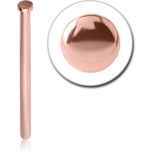 18K ROSE GOLD DISC STRAIGHT LARGE NOSE STUD 19MM