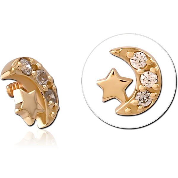 9K GOLD JEWELED ATTACHMENT FOR 1.2MM INTERNALLY THREADED PINS