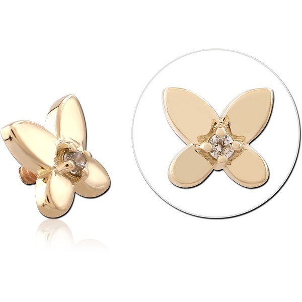 9K GOLD JEWELED ATTACHMENT FOR 1.2MM INTERNALLY THREADED PINS