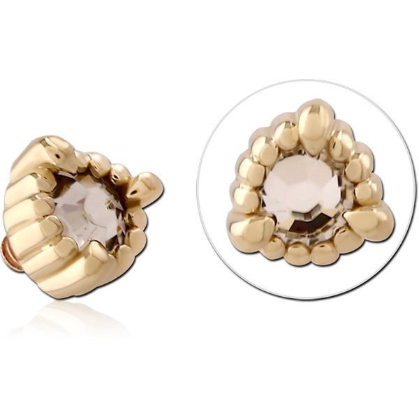 9K GOLD JEWELED ATTACHMENT FOR 1.2MM INTERNALLY THREADED PINS