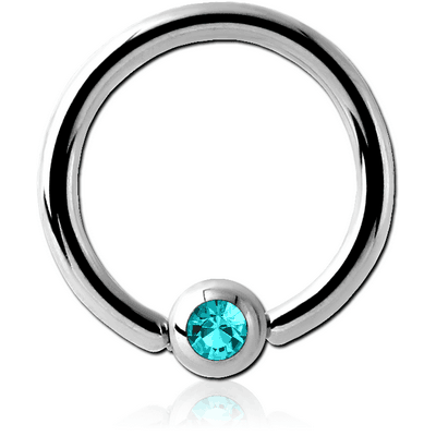 SURGICAL STEEL SWAROVSKI CRYSTAL JEWELLED BALL CLOSURE RING