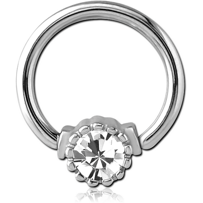 SURGICAL STEEL JEWELED BALL CLOSURE RING