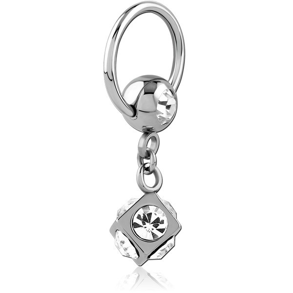 SURGICAL STEEL BALL CLOSURE RING WITH JEWELED ATTACHMENT