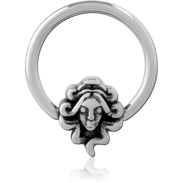 SURGICAL STEEL BALL CLOSURE RING WITH ATTACHMENT