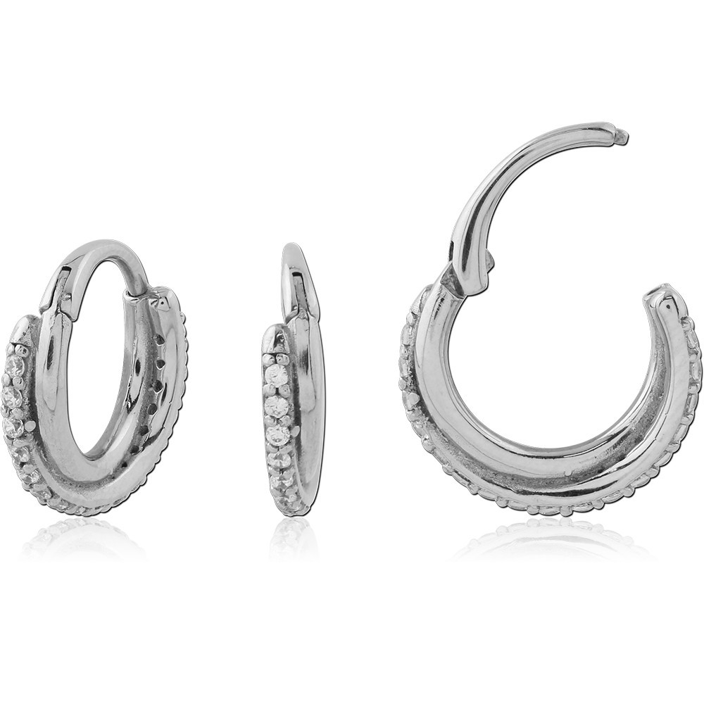 SURGICAL STEEL JEWELED HINGED SEGMENT RING