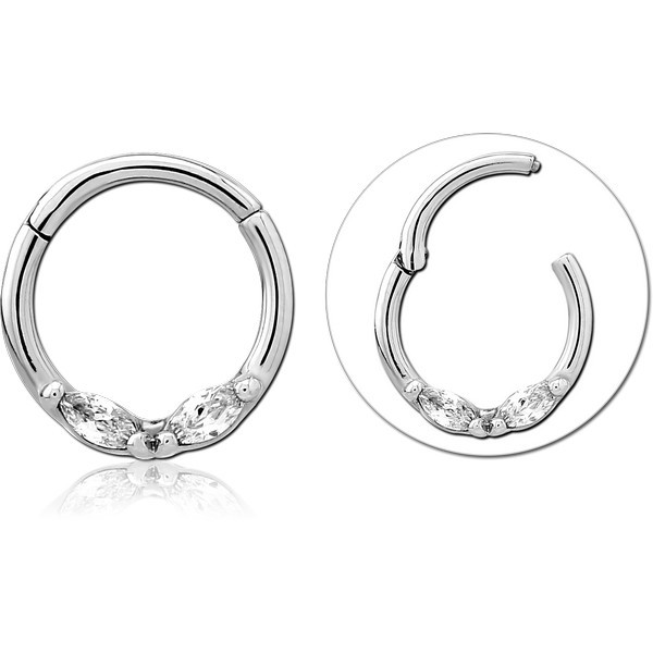 SURGICAL STEEL JEWELLED HINGED SEPTUM RING