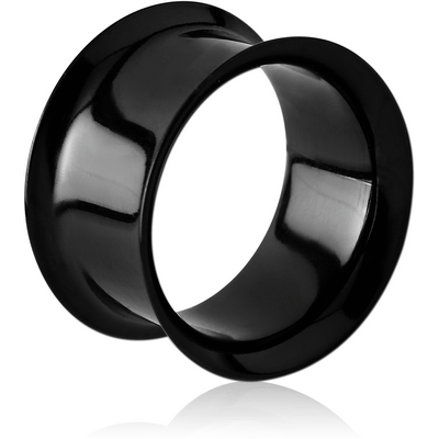 BLACK PVD SURGICAL STEEL DOUBLE FLARED TUNNEL