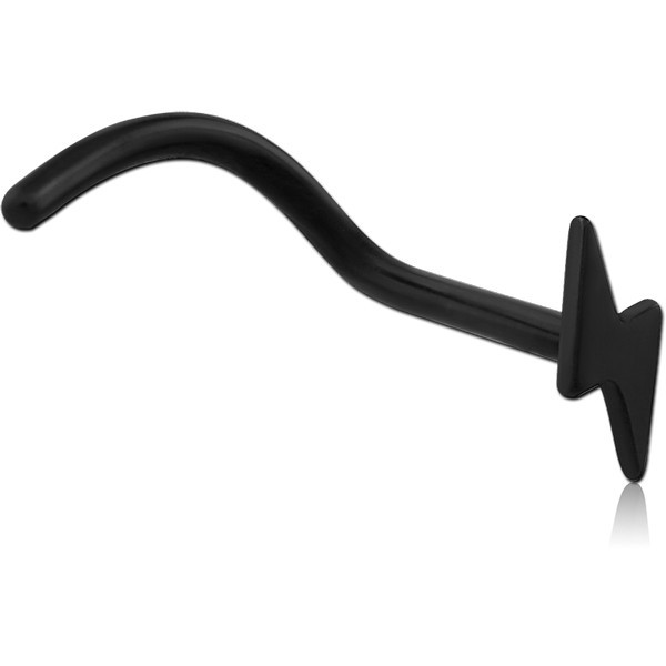 BLACK PVD COATED SURGICAL STEEL CURVED NOSE STUD
