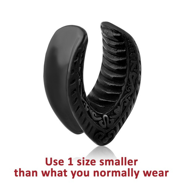 BLACK PVD COATED SURGICAL STEEL HALF TUNNEL