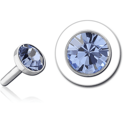 SURGICAL STEEL SWAROVSKI CRYSTAL JEWELLED PUSH FIT DISC FOR BIOFLEX INTERNAL LABRET