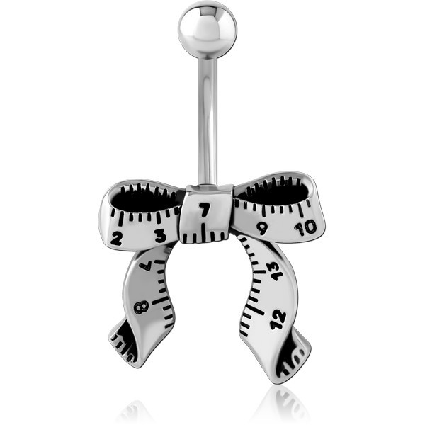 RHODIUM PLATED BRASS NAVEL BANANA