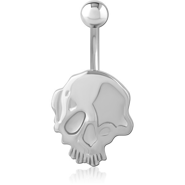 RHODIUM PLATED BRASS NAVEL BANANA
