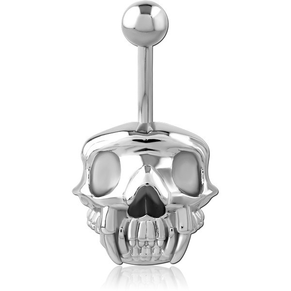 RHODIUM PLATED BRASS NAVEL BANANA