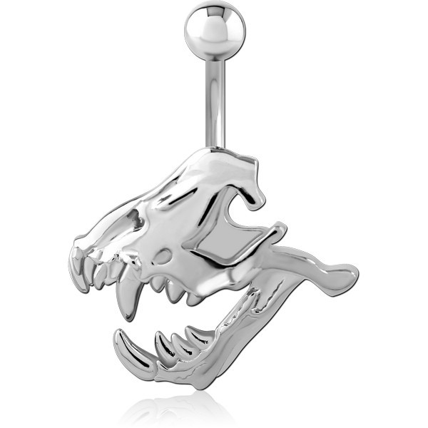 RHODIUM PLATED BRASS NAVEL BANANA