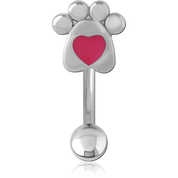 RHODIUM PLATED BRASS NAVEL BANANA