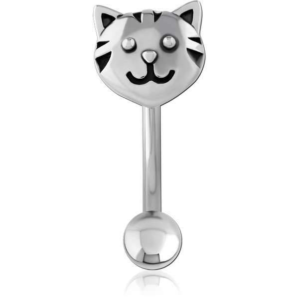 RHODIUM PLATED BRASS NAVEL BANANA