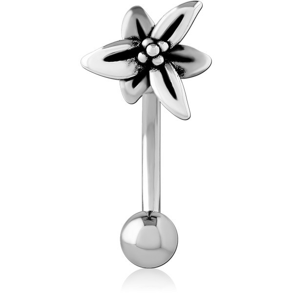 RHODIUM PLATED BRASS NAVEL BANANA
