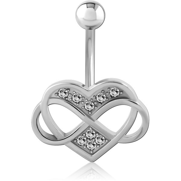RHODIUM PLATED BRASS NAVEL BANANA