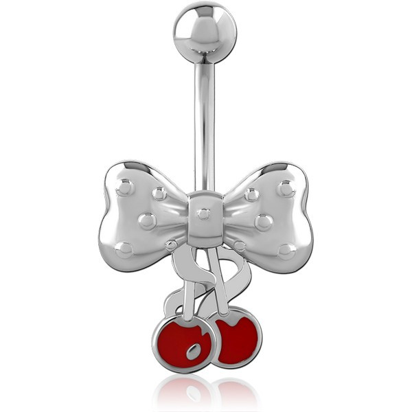 RHODIUM PLATED BRASS NAVEL BANANA