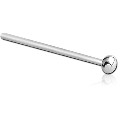 SURGICAL STEEL STRAIGHT HALF BALL NOSE STUD 15MM