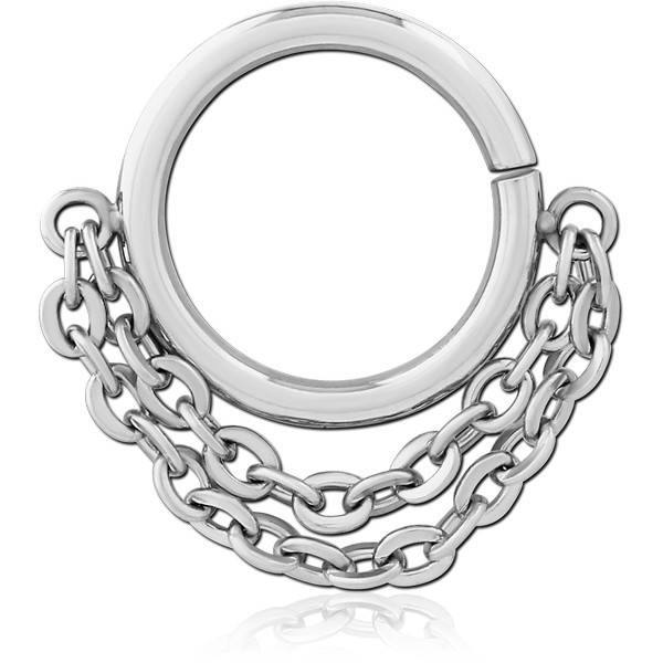SURGICAL STEEL SEAMLESS RING WITH CHAIN