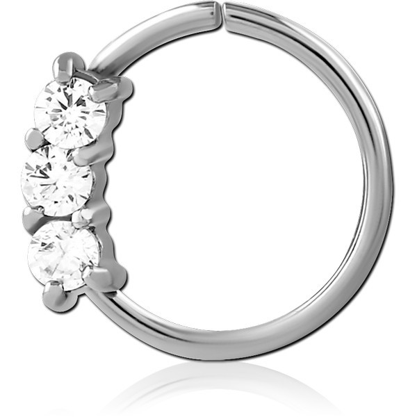 SURGICAL STEEL JEWELED SEAMLESS RING