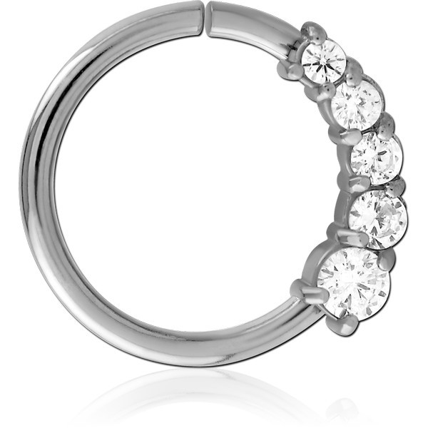 SURGICAL STEEL JEWELED SEAMLESS RING