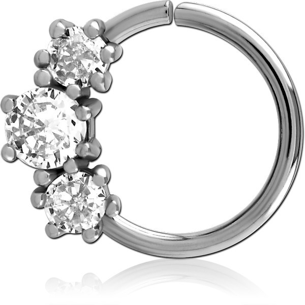 SURGICAL STEEL JEWELED SEAMLESS RING