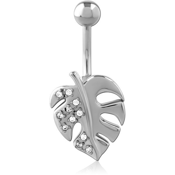 SURGICAL STEEL JEWELED NAVEL BANANA