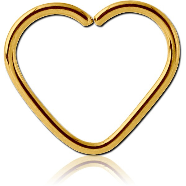GOLD PVD 18K COATED SURGICAL STEEL OPEN HEART SEAMLESS RING