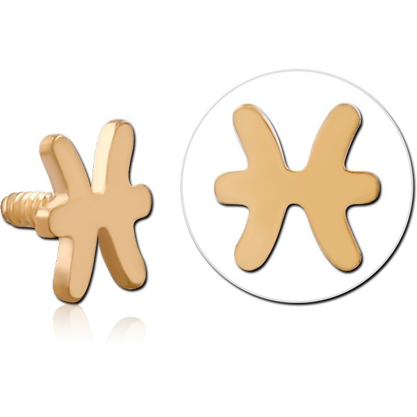 GOLD PVD 18K SURGICAL STEEL MICRO ATTACHMENT FOR 1.2MM INTERNALLY THREADED PINS