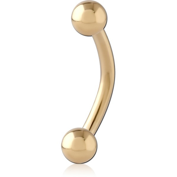 GOLD PVD COATED SURGICAL STEEL CURVED MICRO BARBELL