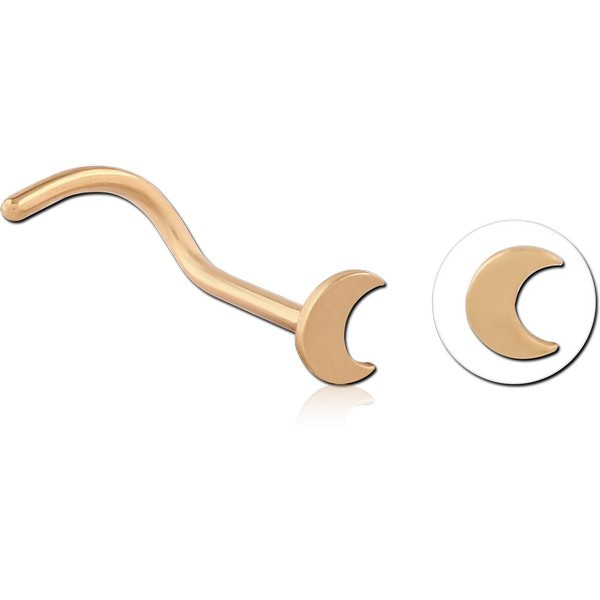 GOLD PVD 18K COATED SURGICAL STEEL CURVED NOSE STUD
