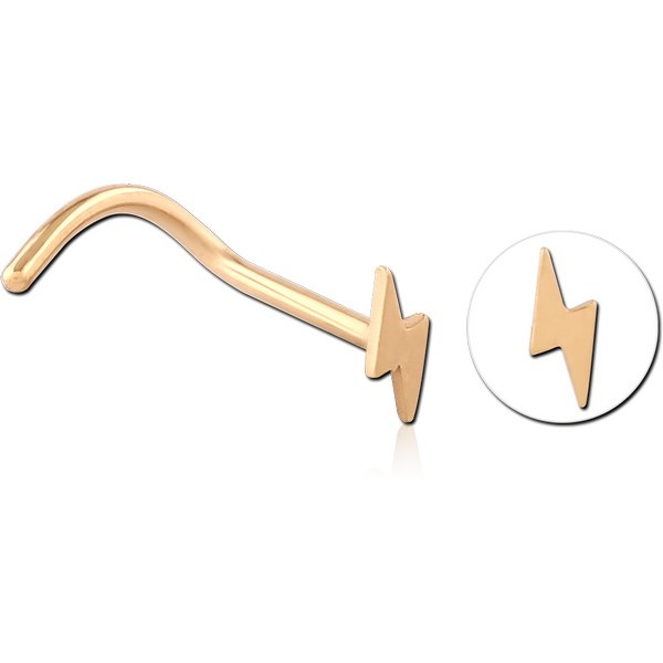 GOLD PVD 18K COATED SURGICAL STEEL CURVED NOSE STUD