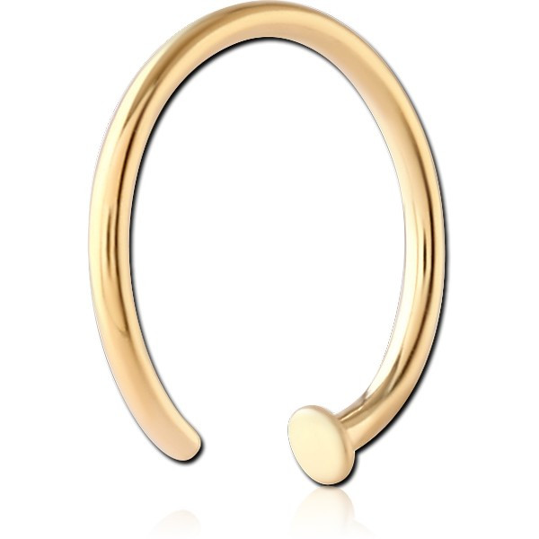 GOLD PVD 18K COATED SURGICAL STEEL OPEN NOSE RING