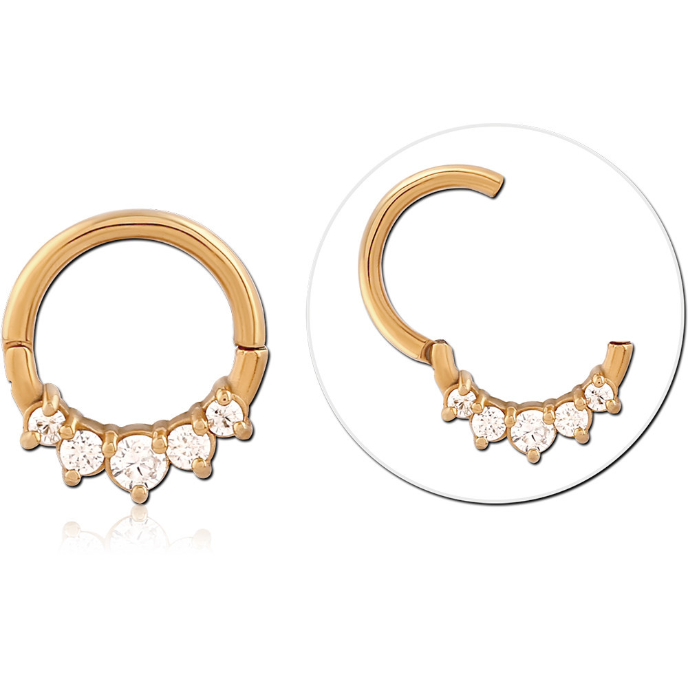 Gold Pvd 18k Coated Surgical Steel Jeweled Multi Purpose Clicker | Body ...