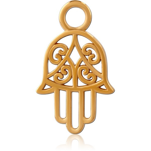 STERLING SILVER 925 GOLD PVD 18K SLIDING CHARM FOR HINGED SEGMENT RING