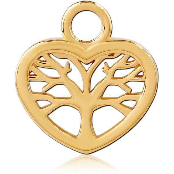 STERLING SILVER 925 GOLD PVD 18K SLIDING CHARM FOR HINGED SEGMENT RING
